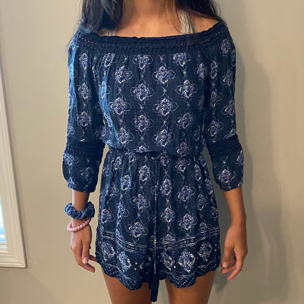 navy blue Hollister romper